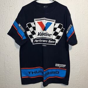 Vintage 90s Mark Martin NASCAR Valvoline Thunderbird AOP Checkered Flag Shirt XL
